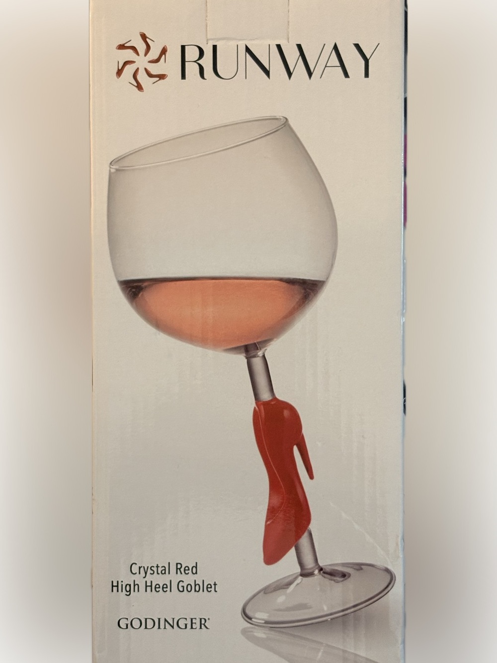 Godinger Runway Crystal Goblet with Red High-Heel Accent